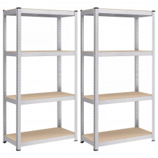 SONGMICS Set 2 rafturi metalice cu 4 polite MDF reglabile, 80x40x160 cm, gri SONGMICS Set 2 rafturi metalice cu 4 polite MDF reglabile, 80x40x160 cm, gri