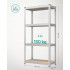 SONGMICS Set 2 rafturi metalice cu 4 polite MDF reglabile, 80x40x160 cm, gri [2]