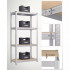SONGMICS Set 2 rafturi metalice cu 4 polite MDF reglabile, 80x40x160 cm, gri [3]