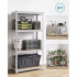 SONGMICS Set 2 rafturi metalice cu 4 polite MDF reglabile, 80x40x160 cm, gri [7]