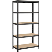 SONGMICS Raft de depozitare metalic, cu rafturi din PAL, 5 polite, max. 600 kg, 200x100x50cm, negru