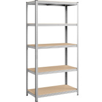 SONGMICS Raft de depozitare metalic, cu rafturi din MDF, 5 polite, max. 600 kg, 200x100x50cm, argintiu SONGMICS Raft de depozitare metalic, cu rafturi din MDF, 5 polite, max. 600 kg, 200x100x50cm, argintiu