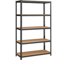 SONGMICS Raft de depozitare metalic, cu rafturi din PAL, 5 polite, max. 875 kg, 200x120x60cm, negru