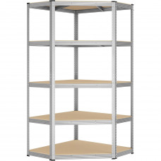SONGMICS Raft de colt metalic cu 5 polite, pentru garaj sau depozitare, 70x70x180 cm, maxim 875 kg, argintiu SONGMICS Raft de colt metalic cu 5 polite, pentru garaj sau depozitare, 70x70x180 cm, maxim 875 kg, argintiu