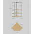 SONGMICS Raft de colt metalic cu 5 polite, pentru garaj sau depozitare, 70x70x180 cm, maxim 875 kg, argintiu [2]