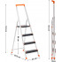 SONGMICS Scara aluminiu pliabila cu 4 trepte, latime trepte 12 cm, cu maner, sarcina 150 kg, 44x156 cm [2]