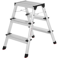 SONGMICS Scara dubla din aluminiu, multifunctionala, sarcina 150kg, cu 3 trepte, 59x44x62cm SONGMICS Scara dubla din aluminiu, multifunctionala, sarcina 150kg, cu 3 trepte, 59x44x62cm