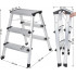 SONGMICS Scara dubla din aluminiu, multifunctionala, sarcina 150kg, cu 3 trepte, 59x44x62cm [2]