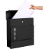 SONGMICS Cutie postala de exterior, pentru gard sau perete, din otel zincat, cu incuietoare, 37x11x37cm, negru [5]