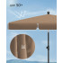SONGMICS Umbrela terasa gradina sau plaja, cu inclinare 2 directii, protectie UV UPF 50+, husa inclusa, 200x125cm, maro taupe [6]
