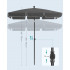 SONGMICS Umbrela terasa sau gradina reglabila, inclinare 2 directii, protectie UV UPF 50+, husa inclusa, 230x150 cm, gri [3]