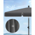 SONGMICS Umbrela terasa sau gradina reglabila, inclinare 2 directii, protectie UV UPF 50+, husa inclusa, 230x150 cm, gri [7]