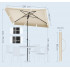 SONGMICS Umbrela terasa sau gradina reglabila, inclinare 2 directii, protectie UV UPF 50+, husa inclusa, 230x150 cm, bej [4]