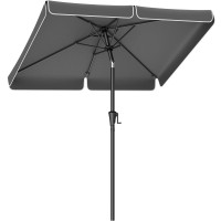 SONGMICS Umbrela terasa gradina, cu manivela si inclinare, 200x150cm, gri SONGMICS Umbrela terasa gradina, cu manivela si inclinare, 200x150cm, gri