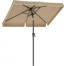 SONGMICS Umbrela de gradina cu manivela, 200x150 cm, UPF 50+, inclinare 30°, structura metalica, maro taupe SONGMICS Umbrela de gradina cu manivela, 200x150 cm, UPF 50+, inclinare 30°, structura metalica, maro taupe
