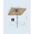 SONGMICS Umbrela de gradina cu manivela, 200x150 cm, UPF 50+, inclinare 30°, structura metalica, maro taupe [7]