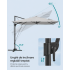 SONGMICS Umbrela de gradina cu manivela tip pendul 270x270 cm, UPF 50+, rotire 360°, inclinare reglabila, gri deschis [3]