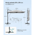 SONGMICS Umbrela de gradina cu manivela tip pendul 270x270 cm, UPF 50+, rotire 360°, inclinare reglabila, gri deschis [5]