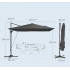 SONGMICS Umbrela de gradina cu manivela tip pendul 270x270 cm, UPF 50+, rotire 360°, inclinare reglabila, gri [4]
