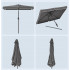 SONGMICS Umbrela de gradina cu manivela, UPF 50+, inclinare 30°, structura metalica, 300x200 cm, gri [7]