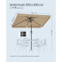 SONGMICS Umbrela de gradina cu manivela, UPF 50+, inclinare 30°, structura metalica, 300x200 cm, maro taupe [5]