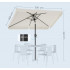 SONGMICS Umbrela de gradina cu manivela, UPF 50+, inclinare 30°, structura metalica, 300x200 cm, bej [6]
