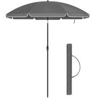 SONGMICS Umbrela terasa gradina sau plaja, cu inclinare, husa, diametru 200cm, gri SONGMICS Umbrela terasa gradina sau plaja, cu inclinare, husa, diametru 200cm, gri