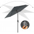 SONGMICS Umbrela de gradina, cu manivela pentru deschidere, sistem inclinare, 200cm, gri [8]