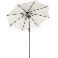 SONGMICS Umbrela de gradina 200 cm, inclinare dubla 30°, poliester UPF 50+, cadru metalic, bej