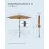 SONGMICS Umbrela de gradina, cu manivela pentru deschidere, sistem inclinare, 300cm, taupe [6]