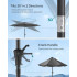 SONGMICS Umbrela de gradina, iluminare LED solara, cu manivela pentru deschidere, sistem inclinare, 300cm, gri [5]