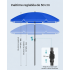 SONGMICS Umbrela terasa gradina sau plaja, cu inclinare, husa, diametru 160cm, albastru [3]