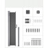 SONGMICS Paravan lateral pentru intimitate, extensibil, sistem fixare inclus, 180x450cm, gri [3]