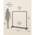 SONGMICS Suport haine mobil cu roti si polita inferioara, cadru metalic, stil industrial, 110x38x142 cm, negru [2]