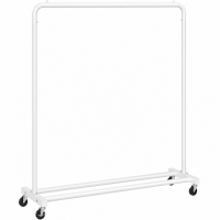 SONGMICS Suport mobil pentru haine cu bara de umerase si raft inferior pentru pantofi, structura metalica, maxim 50 kg, 4 roti pivotante la 360°, idea
