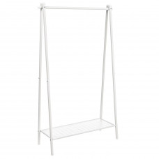 SONGMICS Suport haine cu bara si raft inferior, cadru metalic, 93x34x153 cm, alb