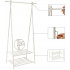 SONGMICS Suport pentru haine, cu raft depozitare pe 2 niveluri, cadru metalic, 88x41x155cm, alb [7]