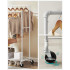 SONGMICS Suport haine cu 2 bare si raft, cu roti, cadru metalic, design industrial, 100x59x162 cm, alb [6]