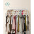 SONGMICS Suport haine cu 2 bare si raft, cu roti, cadru metalic, design industrial, 100x59x162 cm, alb [8]