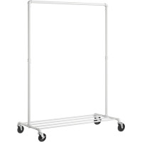 SONGMICS Suport pentru haine mobil cu raft inferior, cadru metalic, stil industrial, 100x49x163 cm, alb SONGMICS Suport pentru haine mobil cu raft inferior, cadru metalic, stil industrial, 100x49x163 cm, alb