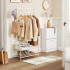 SONGMICS Suport pentru haine metalic, cu sina de agatat, 2 rafturi, 92x41x173cm, crem [3]