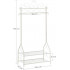 SONGMICS Suport pentru haine metalic, cu sina de agatat, 2 rafturi, 92x41x173cm, crem [6]