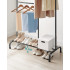 SONGMICS Stativ haine metalic 105x50x195 cm, cu bara ajustabila si 3 niveluri de depozitare, otel, negru [5]