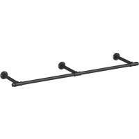 SONGMICS Sina metalica de agatat haine, montare pe perete, aspect industrial, 30x7x170 cm, negru SONGMICS Sina metalica de agatat haine, montare pe perete, aspect industrial, 30x7x170 cm, negru