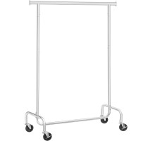 SONGMICS Suport pentru haine cu sina superioara, pe roti, 48x110x163cm, inox argintiu SONGMICS Suport pentru haine cu sina superioara, pe roti, 48x110x163cm, inox argintiu