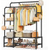 SONGMICS Suport haine cu 2 bare si 7 rafturi, carlige suplimentare de agatare, capacitate 180 kg, 45x116x173 cm, negru [3]