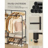 SONGMICS Suport haine cu 2 bare si 7 rafturi, carlige suplimentare de agatare, capacitate 180 kg, 45x116x173 cm, negru [4]