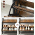 VASAGLE Cuier cu dulap de depozitare pantofi, cadru din otel, stil industrial, 32x85x180cm, maro rustic [6]