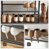VASAGLE Cuier hol cu banca si raft pantofi, 9 carlige, cadru metalic, stil industrial, 85x30x181 cm, maro rustic [5]