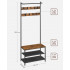 VASAGLE Cuier cu rafturi depozitare pantofi si ​​bara suspendata, industrial, 32x64x180 cm, maro rustic si negru [4]